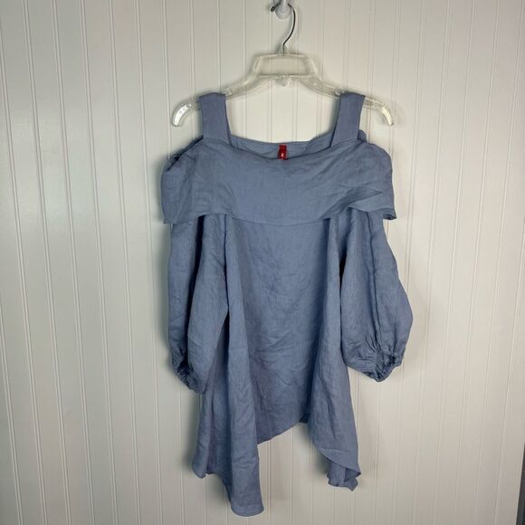 IC By Connie k Top Medium Cold Shoulder Lagenlook Asymmetric Casual women Artsy - Picture 1 of 10